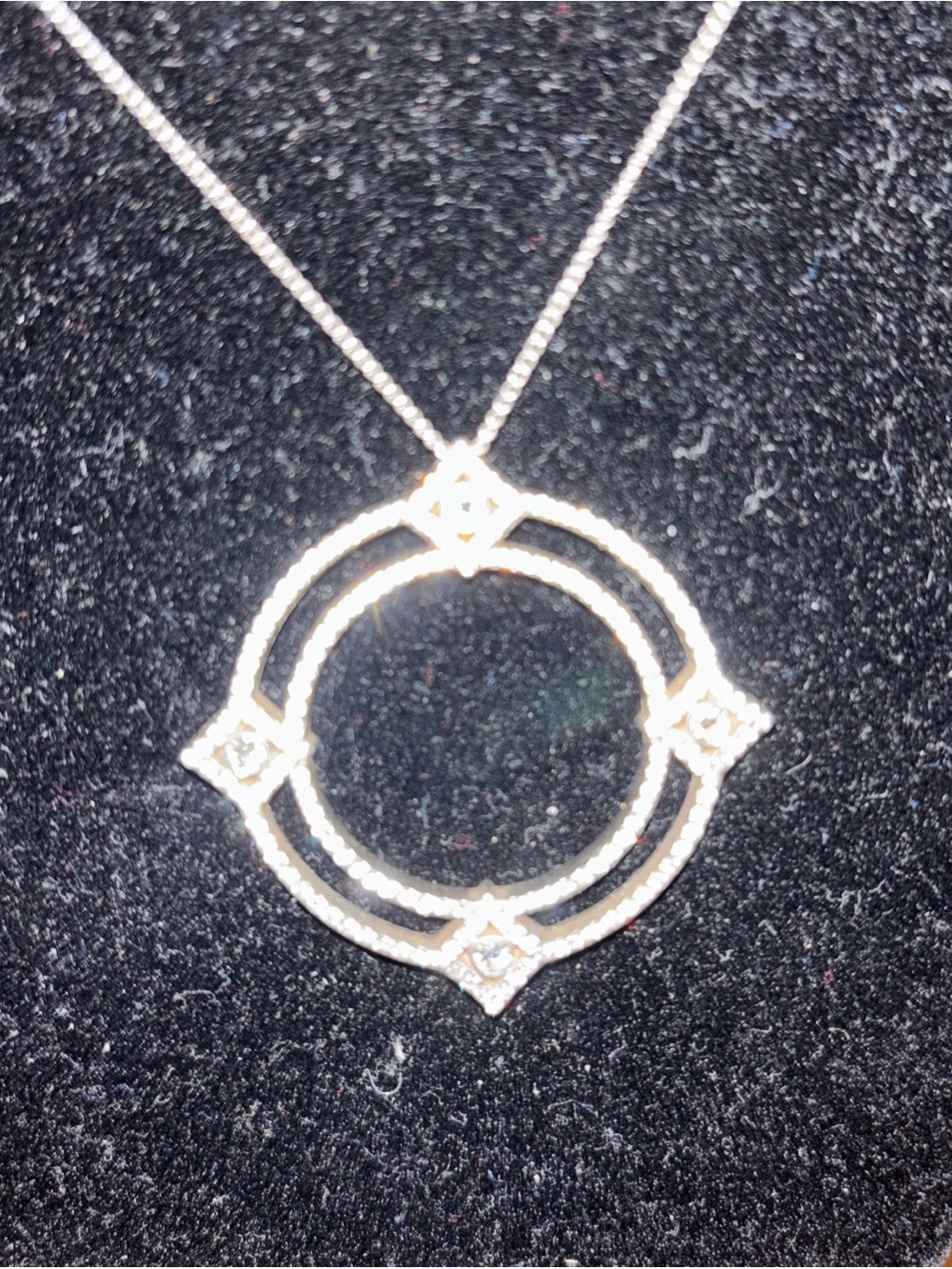 Brighton Illumina Diamond Crystal Elegant Circular Pendant Necklace in silver.